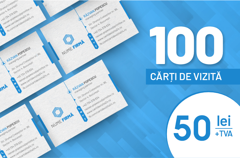 100 carti de vizita 50 lei