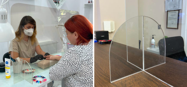 Separator plexiglas protectie